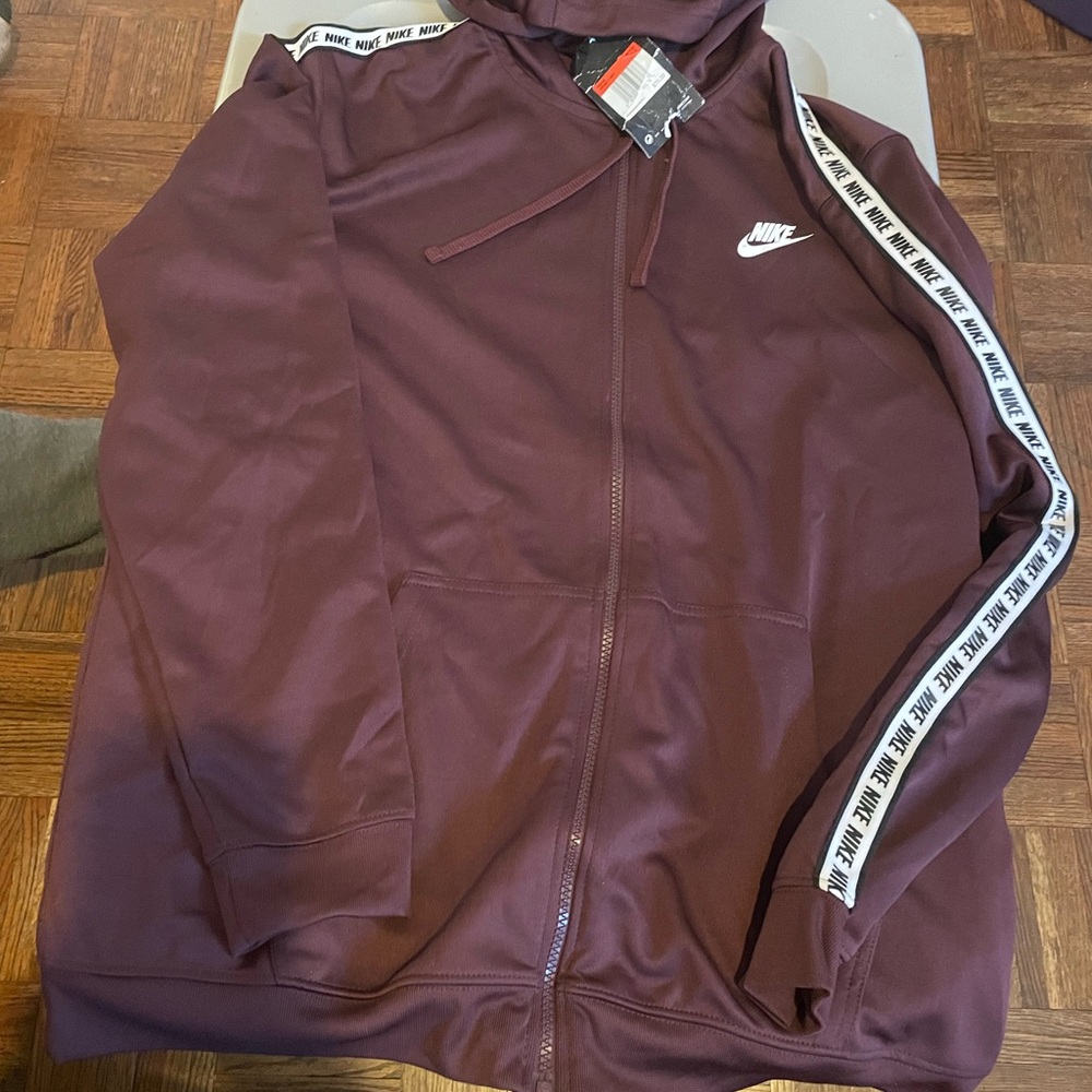 Nike Brown and White Lightweight Shirt Jacket